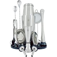 14 Piezas de Coctelería Profesional - Coctelera Boston 530 y 830ml- 3 Coladores- Jigger- 2 Cucharas- Mano de Mortero- 2…